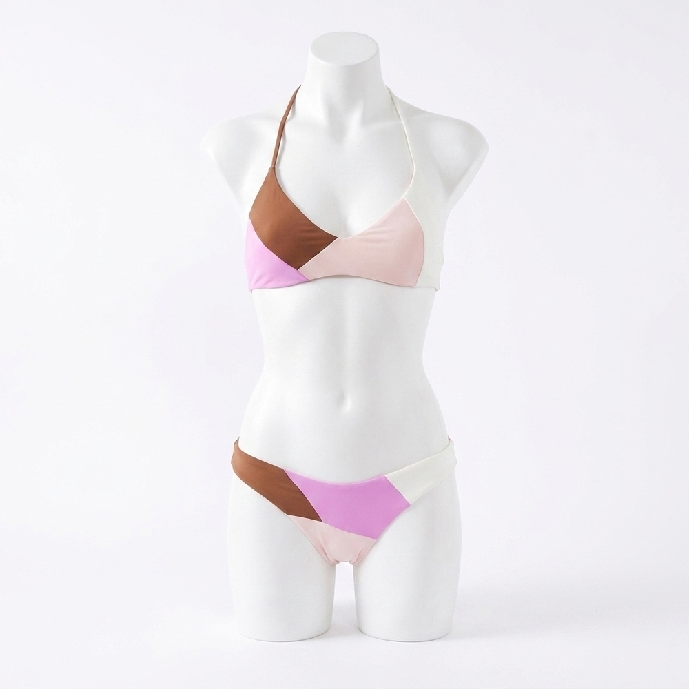 NEW L*SPACE sea glass bitsy bottom in peach stripe/coffee